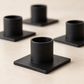 Nero Black Iron Candle Holders - Set of 4