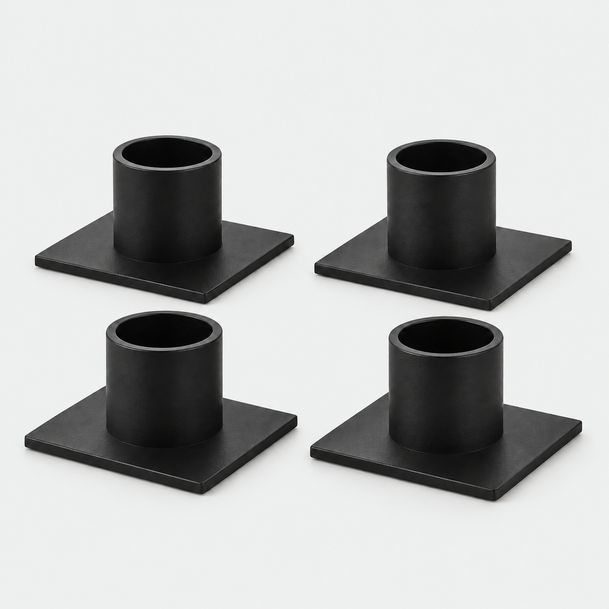 Nero Black Iron Candle Holders - Set of 4